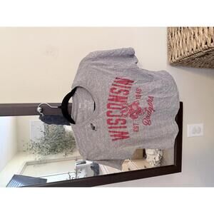 Wisconsin Badgers Gray Crop T-Shirt Small